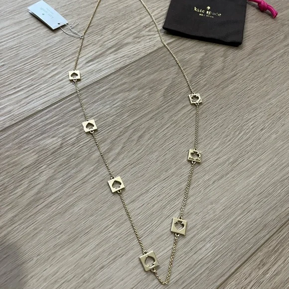Kate Spade Gold Square Heart Necklace - Picture 1 of 7
